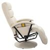 vidaXL Fauteuil de massage TV inclinable blanc crème similicuir