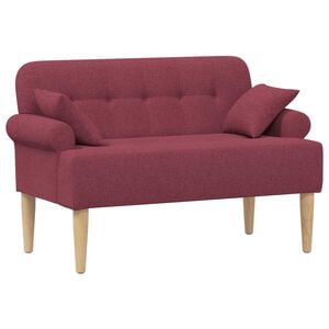 vidaXL Canap&eacute; love seat avec capitonnage en boutons Bordeaux Tissu