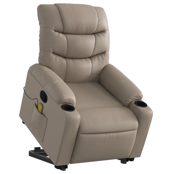 vidaXL Fauteuil inclinable de massage Cappuccino Similicuir