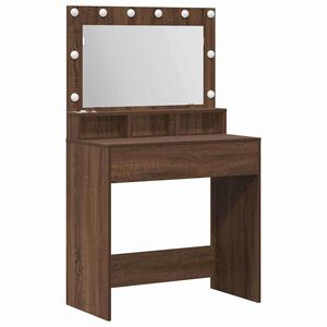 vidaXL Table de Toilette avec &eacute;tag&egrave;re Ch&ecirc;ne brun 75,5 x 41 x 135 cm