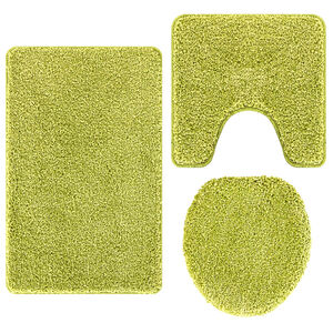 vidaXL Ensemble de tapis de bain antid&eacute;rapants 3 pcs Vert PP