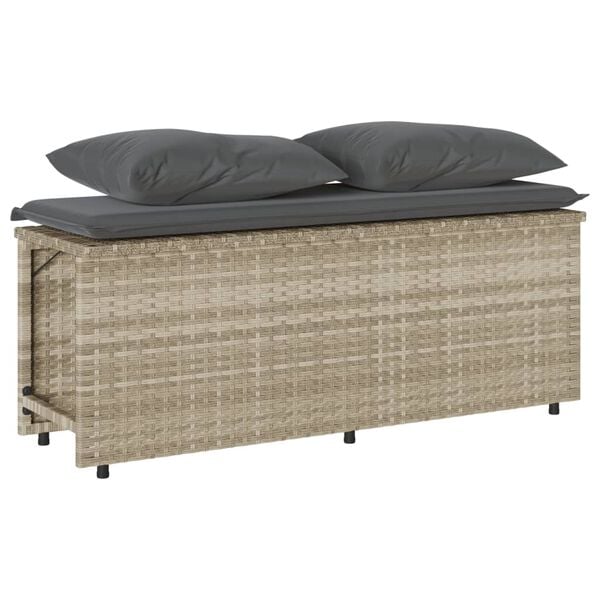 vidaXL Ensemble à manger de jardin 3pcs coussins gris clair poly rotin