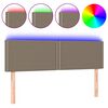 vidaXL T&ecirc;te de lit &agrave; LED Taupe 144x5x78/88 cm Tissu