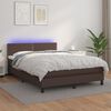 vidaXL Sommier &agrave; lattes de lit avec matelas et LED Marron 140x190cm