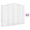 vidaXL Paniers &agrave; gabions arqu&eacute;s 2 pcs 200x30x160/180 cm Fer galvanis&eacute;