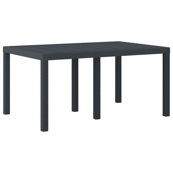vidaXL Table de jardin pour repas Anthracite 150 x 100 x 73 cm