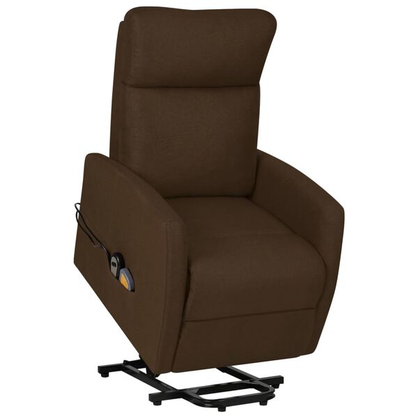 vidaXL Fauteuil de massage Marron foncé Tissu