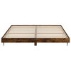 vidaXL Cadre de lit sans matelas ch&ecirc;ne fum&eacute; 200x200 cm bois ing&eacute;nierie