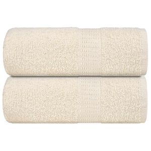 vidaXL Serviettes de toilette FROGN 2 pi&egrave;ces Cr&egrave;me 30x30 cm 360 g/m&sup2;