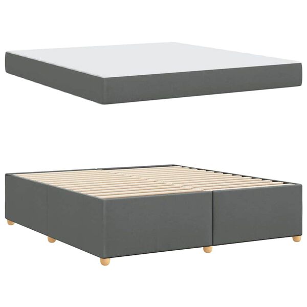 vidaXL Cadre de lit avec matelas Gris fonc&eacute; 180 x 200 cm tissu