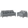 vidaXL Ensemble de canap&eacute;s 2 pcs avec coussins Gris clair Tissu