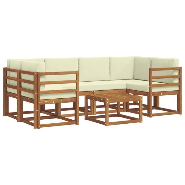 vidaXL Ensemble de canap&eacute;s d'ext&eacute;rieur 7 pcs Naturel et Cr&egrave;me