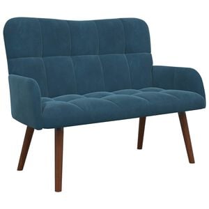 vidaXL Sofa 2 places Bleu 115 x 61 x 87 cm Velours