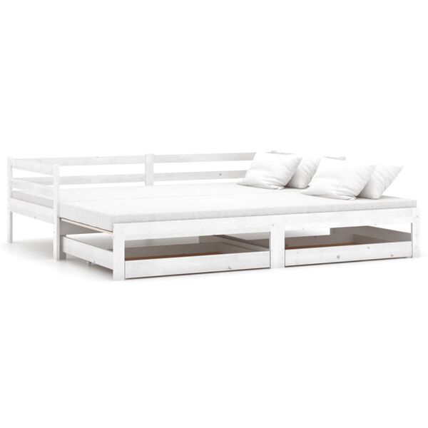 vidaXL Lit coulissant sans matelas 2x(90x200) cm blanc
