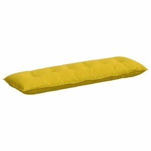 vidaXL Coussin de Dos Jaune 160 x 50 cm Tissu en velours c&ocirc;tel&eacute;