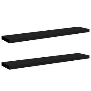 vidaXL &Eacute;tag&egrave;res murales flottantes 2 pcs noir 120x23,5x3,8 cm MDF