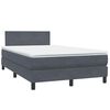 vidaXL Sommier &agrave; lattes de lit et matelas et LED gris fonc&eacute; 120x220cm velours