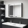vidaXL Amoire de salle de bain avec miroir Gris 80 x 12 x 68 cm