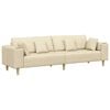 vidaXL Canap&eacute; avec coussin Cr&egrave;me 250 x 77 x 76 cm tissu