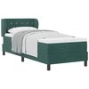 vidaXL Lit &agrave; ressorts avec matelas Vert fonc&eacute; 80 x 200 cm Velours
