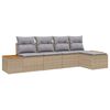 vidaXL Ensemble de canap&eacute; de jardin 5 pc Beige Poly rotin