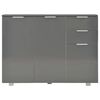 vidaXL Buffet Gris brillant 107x35x80,5 cm