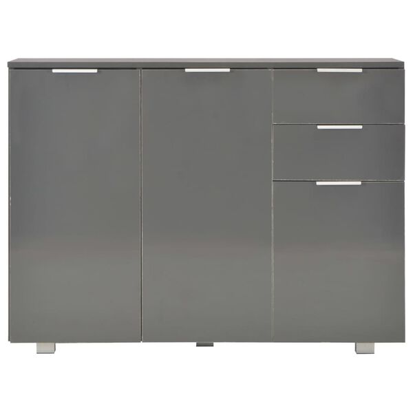 vidaXL Buffet Gris brillant 107x35x80,5 cm