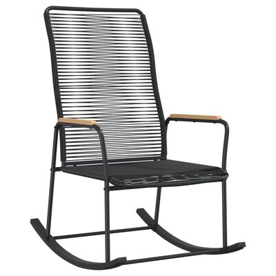 vidaXL Chaise à bascule de jardin noir 59x79,5x104 cm Rotin PVC