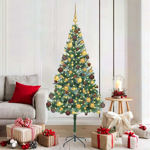 vidaXL Sapin de No&euml;l artificiel avec 300 LED Vert 180 cm PVC et Acier
