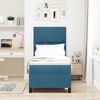 vidaXL Lit &agrave; ressort LED avec matelas Bleu fonc&eacute; 80 x 200 cm Velours