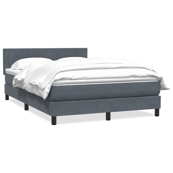 vidaXL Sommier à lattes de lit et matelas gris foncé 140x210cm velours