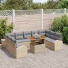 vidaXL Ensemble de canapé de jardin 10 pcs Beige Poly rotin