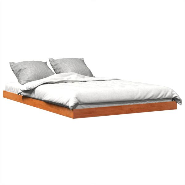vidaXL Cadre de lit sans matelas cire marron 140x200cm bois pin massif