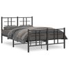 vidaXL Cadre de lit m&eacute;tal sans matelas avec pied de lit noir 120x190cm