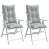 vidaXL Coussins de chaise &agrave; dossier haut lot de 2 gris clair m&eacute;lang&eacute;