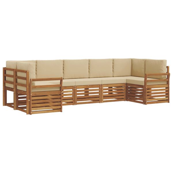 vidaXL Ensembles de canap&eacute;s avec coussin 7 pcs Naturel et Beige