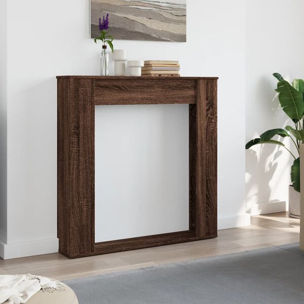 VidaXL Cadre de chemin&eacute;e ch&ecirc;ne marron 100x20x100 cm bois d'ing&eacute;nierie