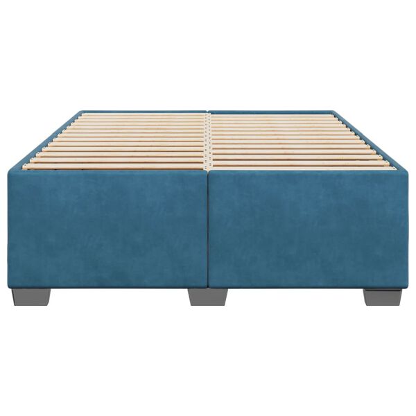 vidaXL Cadre de lit sans matelas bleu 140x200 cm velours