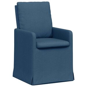 vidaXL Chaises de salle &agrave; manger 2 pcs Bleu 57 x 67 x 98 cm tissu