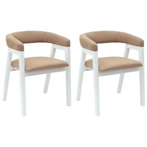 vidaXL Chaises de salle &agrave; manger 2 pcs Blanc 54 x 57 x 73 cm