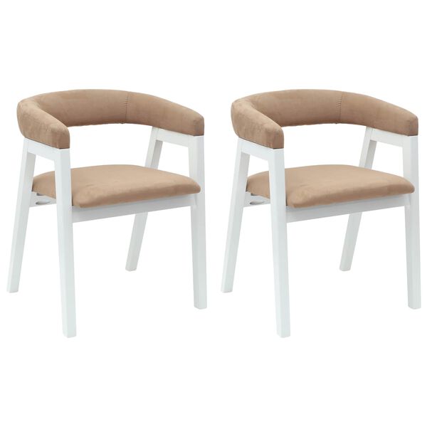 vidaXL Chaises de salle &agrave; manger 2 pcs Blanc 54 x 57 x 73 cm