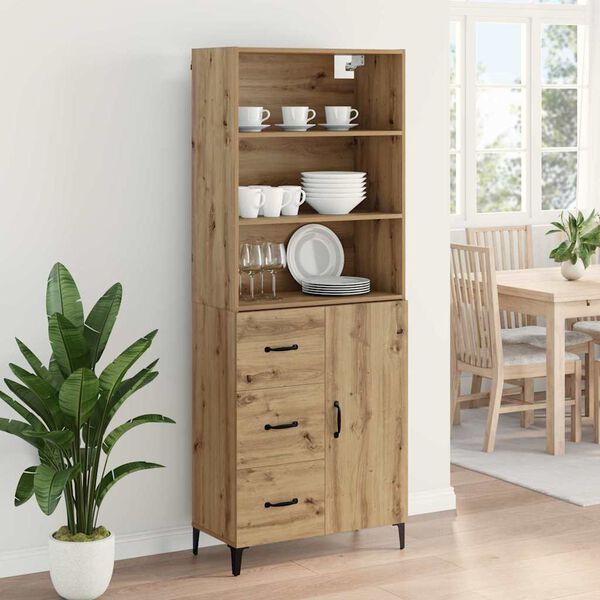 vidaXL Haut Armoire avec tiroir Ch&ecirc;ne artisanal 69,5 x 34 x 180 cm