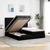 VidaXL Cadre de lit ottoman avec matelas noir 180x200cm tissu