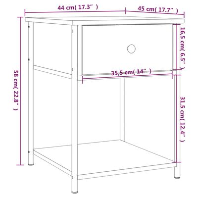 vidaXL Tables de chevet 2 pcs chêne sonoma 44x45x58 cm bois ingénierie