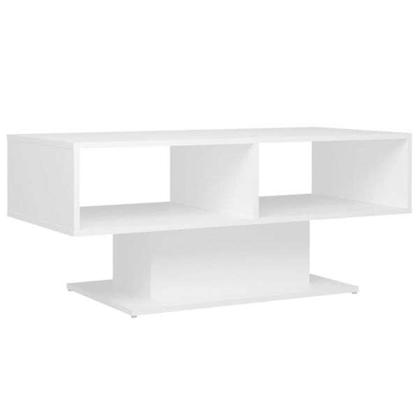 vidaXL Table basse blanc 103,5x50x44,5 cm bois d'ingénierie