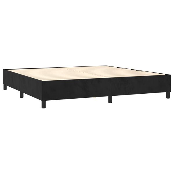 vidaXL Sommier &agrave; lattes de lit et matelas Noir 200x200 cm Velours