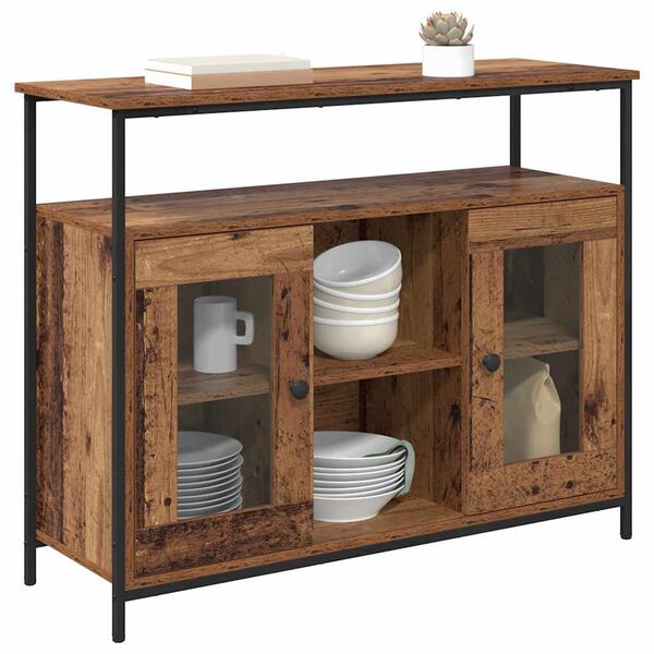 vidaXL Buffet Bois Ancien 100 x 35 x 80 cm Bois d'ing&eacute;nierie