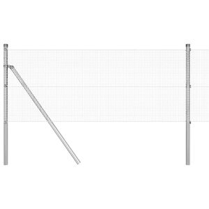 vidaXL Cl&ocirc;ture en fils soud&eacute;s pour fixation au sol 50 x 0,5 m Argent&eacute;