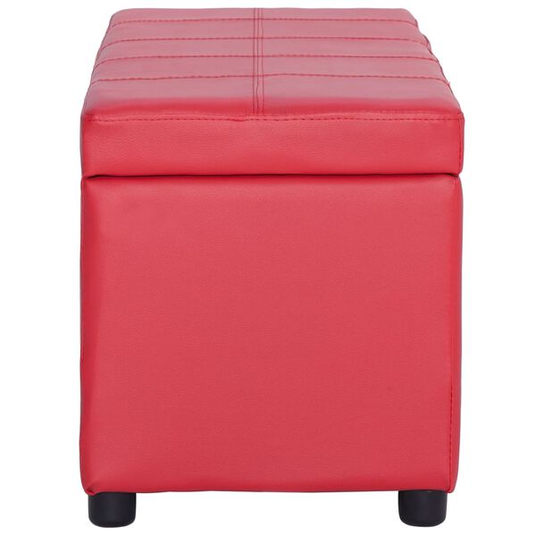 vidaXL Banc avec compartiment de rangement 116 cm Rouge Similicuir