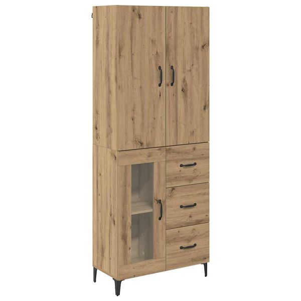 vidaXL Haut Armoire Montage mural Ch&ecirc;ne artisanal 69,5 x 34 x 180 cm